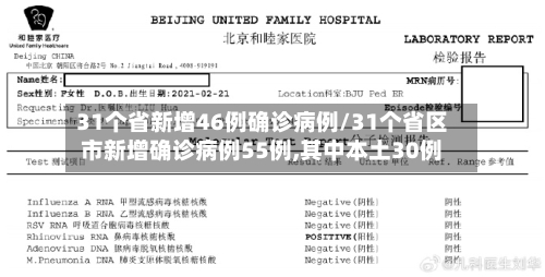 31个省新增46例确诊病例/31个省区市新增确诊病例55例,其中本土30例-第2张图片