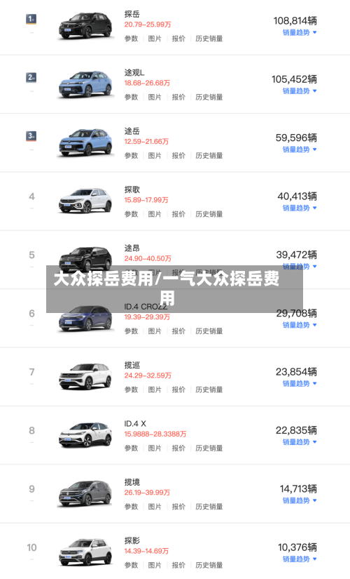 大众探岳费用/一气大众探岳费用-第3张图片