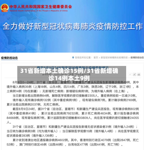 31省新增本土确诊15例/31省新增确诊14例本土9例-第2张图片