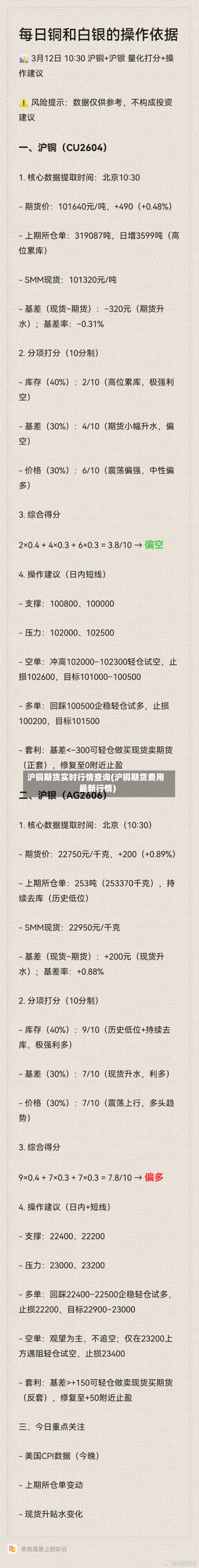沪铜期货实时行情查询(沪铜期货费用最新行情)