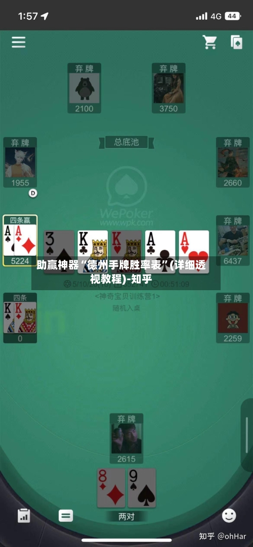 助赢神器“德州手牌胜率表”(详细透视教程)-知乎-第2张图片