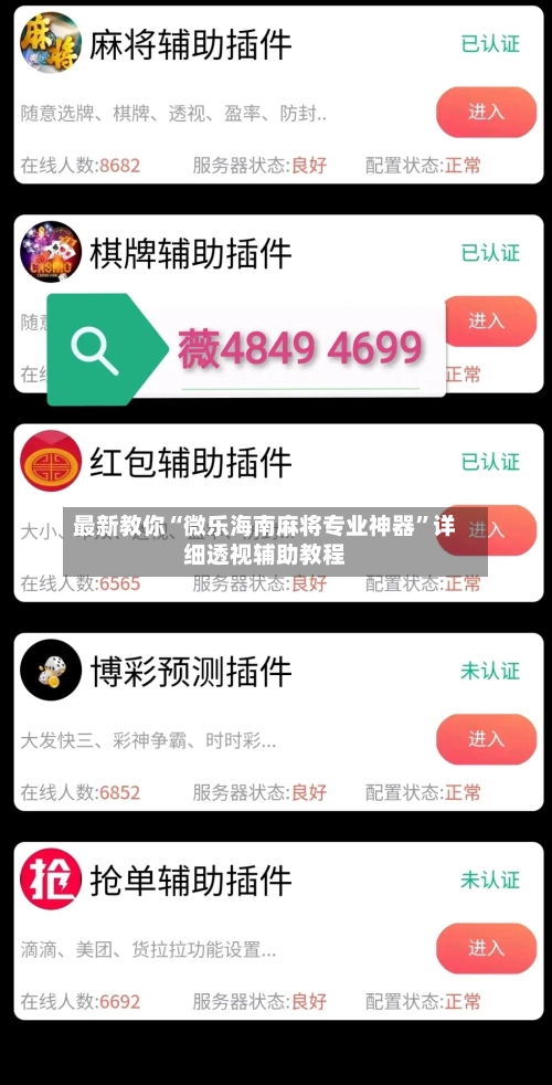 最新教你“微乐海南麻将专业神器”详细透视辅助教程-第3张图片