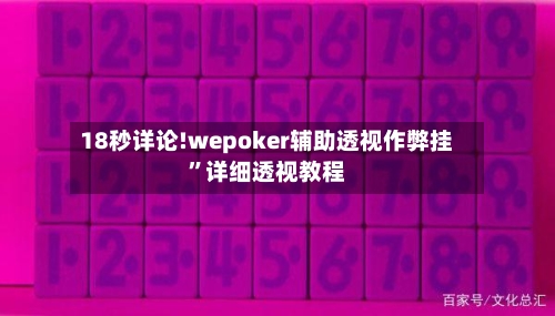 18秒详论!wepoker辅助透视作弊挂”详细透视教程