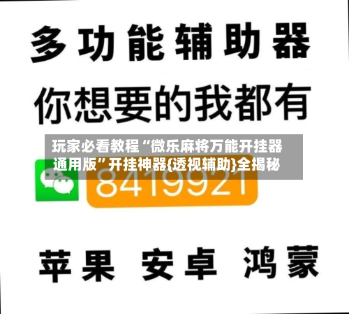 玩家必看教程“微乐麻将万能开挂器通用版”开挂神器{透视辅助}全揭秘-第3张图片