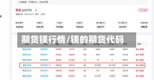 期货镁行情/镁的期货代码-第2张图片