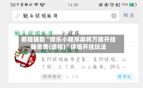 教程辅助“微乐小程序麻将万能开挂器免费(透视)”详细开挂玩法-第3张图片