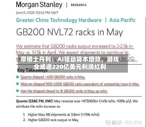 摩根士丹利：AI驱动降本增效	，游戏业或迎220亿美元利润红利-第2张图片