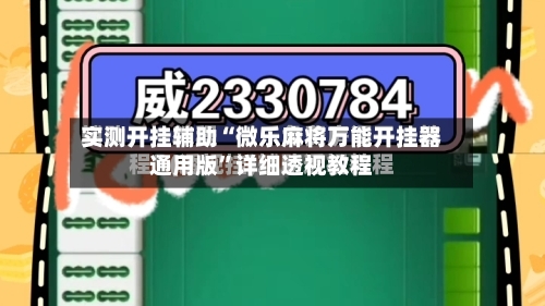 实测开挂辅助“微乐麻将万能开挂器通用版”详细透视教程-第2张图片