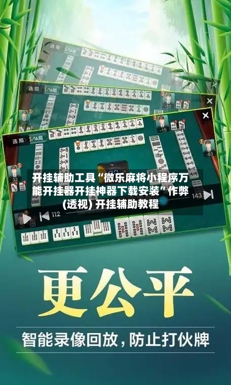 开挂辅助工具“微乐麻将小程序万能开挂器开挂神器下载安装	”作弊(透视) 开挂辅助教程-第2张图片