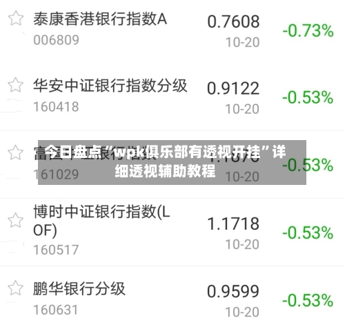 今日盘点“wpk俱乐部有透视开挂”详细透视辅助教程-第3张图片