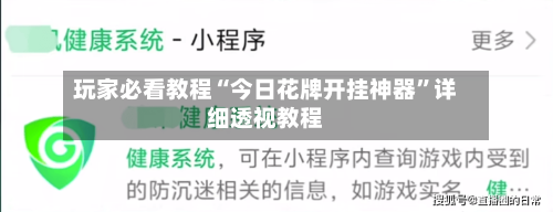 玩家必看教程“今日花牌开挂神器”详细透视教程