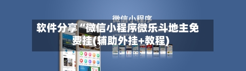 软件分享“微信小程序微乐斗地主免费挂(辅助外挂+教程)-第2张图片