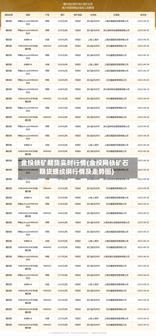 金投铁矿期货实时行情(金投网铁矿石期货螺纹钢行情及走势图)