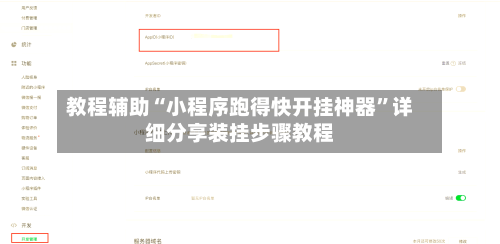 教程辅助“小程序跑得快开挂神器	”详细分享装挂步骤教程-第2张图片