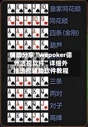 辅助分享“wepoker德州透视软件”详细外挂透视辅助软件教程