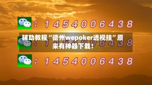 辅助教程“德州wepoker透视挂”原来有神器下载！