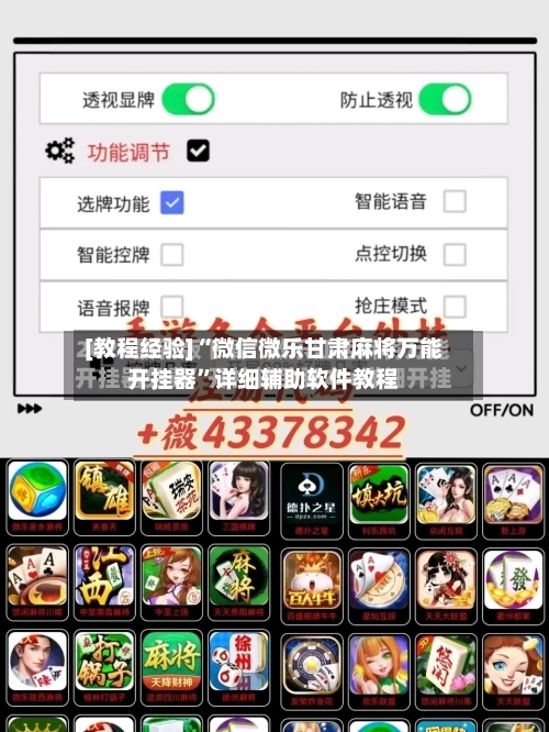 [教程经验]“微信微乐甘肃麻将万能开挂器”详细辅助软件教程-第3张图片