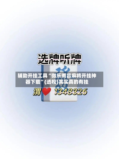 辅助开挂工具“微乐南昌麻将开挂神器下载”(透视)其实真的有挂-第3张图片