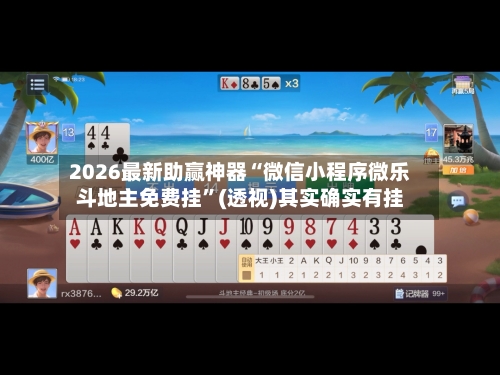 2026最新助赢神器“微信小程序微乐斗地主免费挂”(透视)其实确实有挂-第3张图片