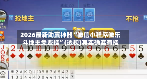 2026最新助赢神器“微信小程序微乐斗地主免费挂”(透视)其实确实有挂-第2张图片