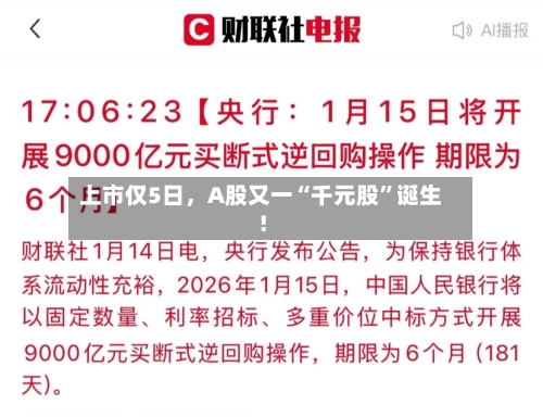 上市仅5日，A股又一“千元股	”诞生！-第2张图片