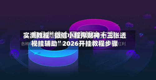 实测教程”微信小程序财神十三张透视挂辅助	”2026开挂教程步骤-第2张图片