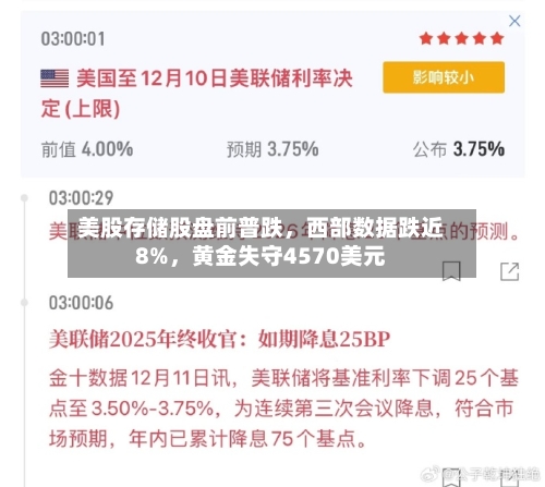 美股存储股盘前普跌，西部数据跌近8%，黄金失守4570美元-第2张图片