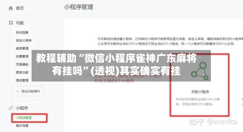 教程辅助“微信小程序雀神广东麻将有挂吗”(透视)其实确实有挂-第2张图片