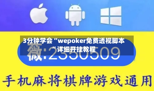3分钟学会“wepoker免费透视脚本	”详细开挂教程-第3张图片