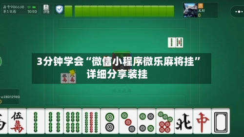 3分钟学会“微信小程序微乐麻将挂”详细分享装挂-第2张图片