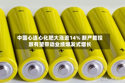 中国心连心化肥大涨逾14% 新产能投放有望带动业绩爆发式增长-第3张图片