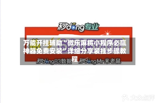 万能开挂辅助“微乐麻将小程序必赢神器免费安装	”详细分享装挂步骤教程-第3张图片