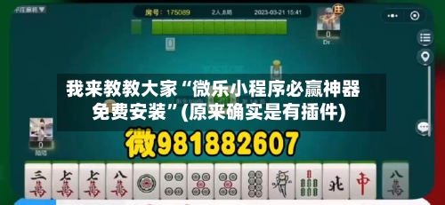 我来教教大家“微乐小程序必赢神器免费安装	”(原来确实是有插件)-第2张图片