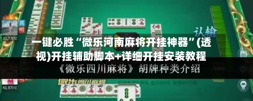 一键必胜“微乐河南麻将开挂神器”(透视)开挂辅助脚本+详细开挂安装教程-第2张图片