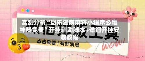 实测分析“微乐湖南麻将小程序必赢神器免费”开挂辅助脚本+详细开挂安装教程-第2张图片