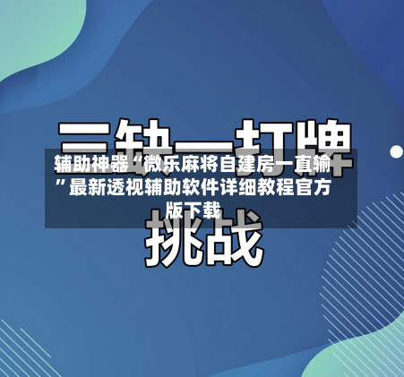辅助神器“微乐麻将自建房一直输”最新透视辅助软件详细教程官方版下载-第3张图片