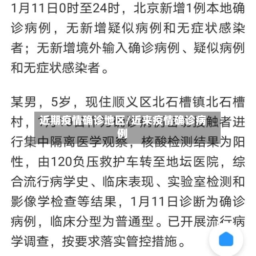 近期疫情确诊地区/近来疫情确诊病例