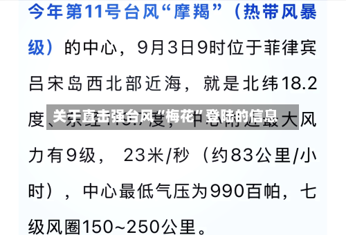 关于直击强台风“梅花	”登陆的信息-第2张图片