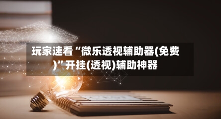 玩家速看“微乐透视辅助器(免费)”开挂(透视)辅助神器-第3张图片