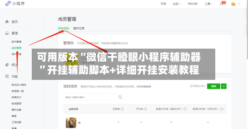 可用版本“微信干瞪眼小程序辅助器”开挂辅助脚本+详细开挂安装教程