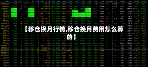 【移仓换月行情,移仓换月费用怎么算的】-第3张图片