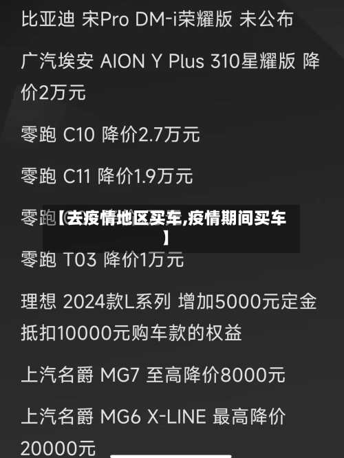 【去疫情地区买车,疫情期间买车】