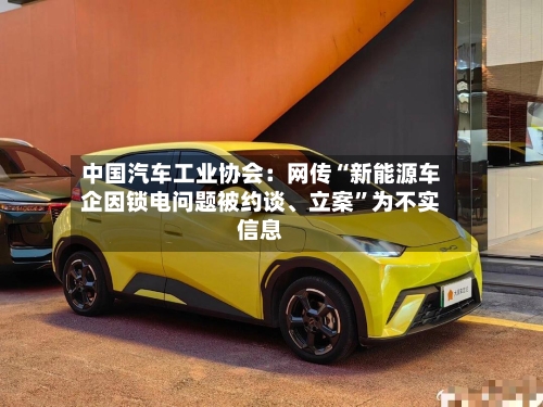 中国汽车工业协会：网传“新能源车企因锁电问题被约谈、立案”为不实信息