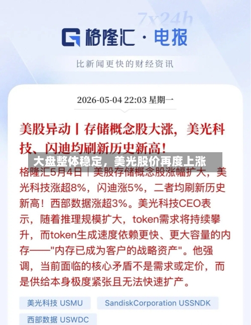 大盘整体稳定	，美光股价再度上涨-第2张图片