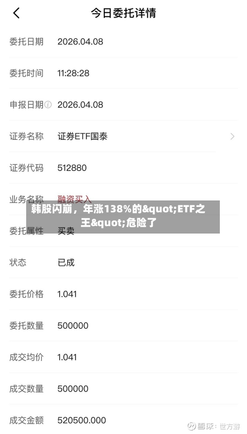 韩股闪崩，年涨138%的"ETF之王"危险了
